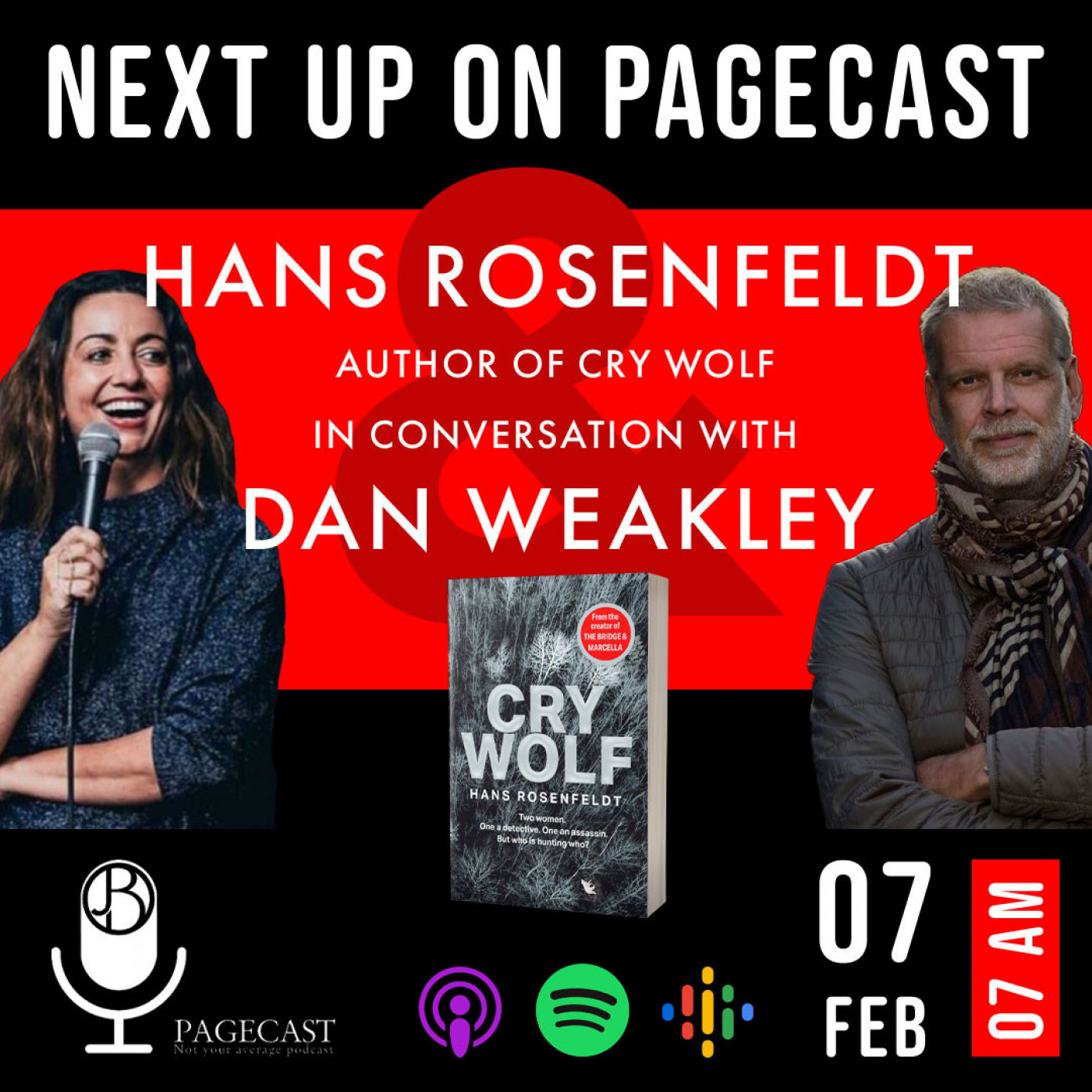 Danielle Weakley in conversation with Hans Rosenfeldt author of Cry Wolf.