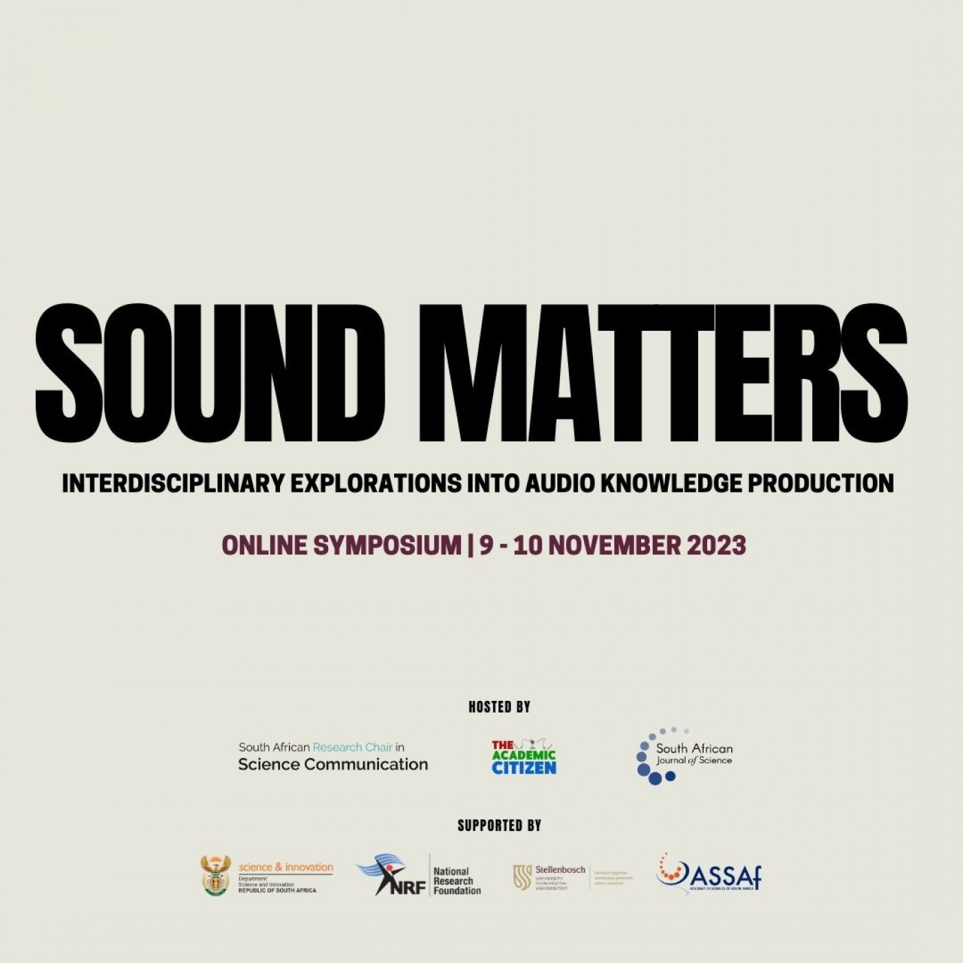 Sound Matters Virtual Symposium - Call for Participation