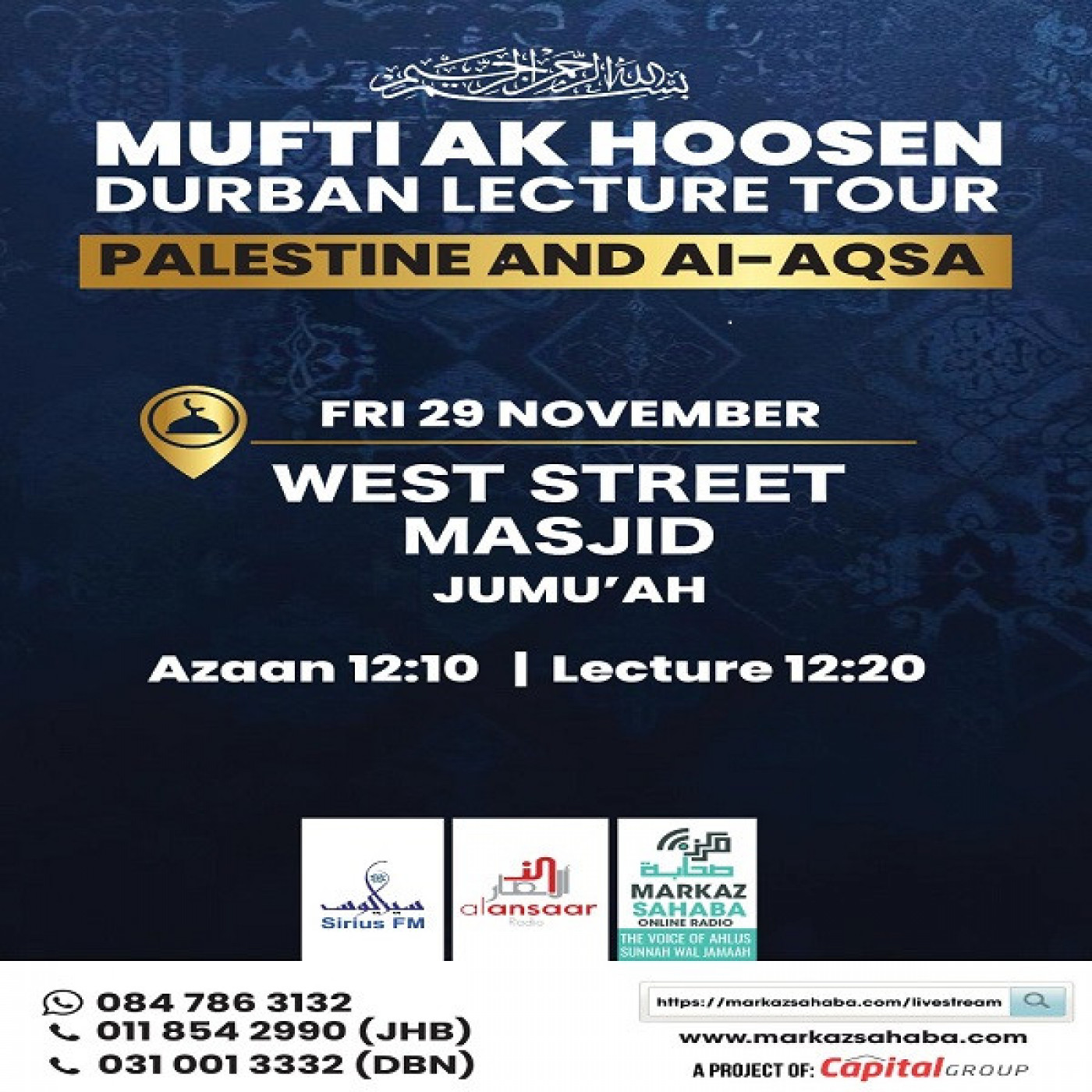 29 November 24 - Jumu'ah Lecture West Street Masjid