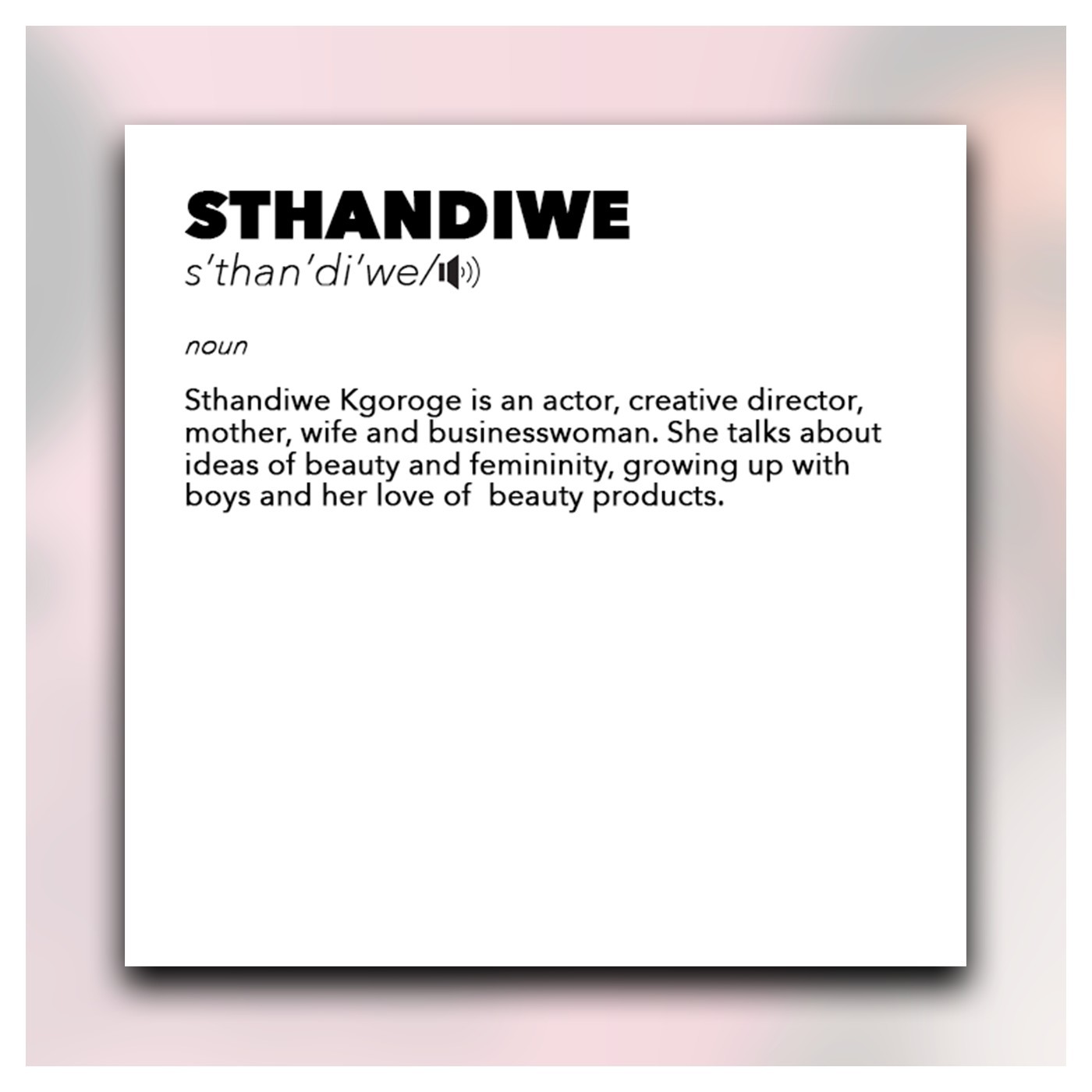 The Matte Project - Sthandiwe Kgoroge The Matte Project - Sthandiwe Kgoroge